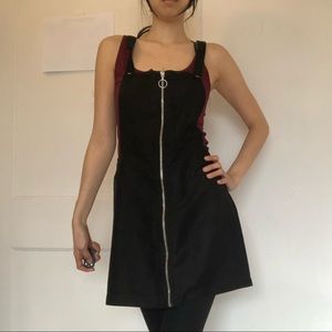 H&M Black bib overall dress.